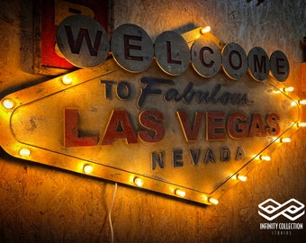 Vintage Las Vegas-bord met verlichting!!