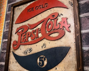 Vintage Pepsi Cola Vintage Sign - Etsy