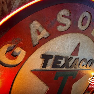 Handmade Texaco Gasoline Neon Sign – 20x20 Real Glass – Wall Art Lamp For Bar Game Room