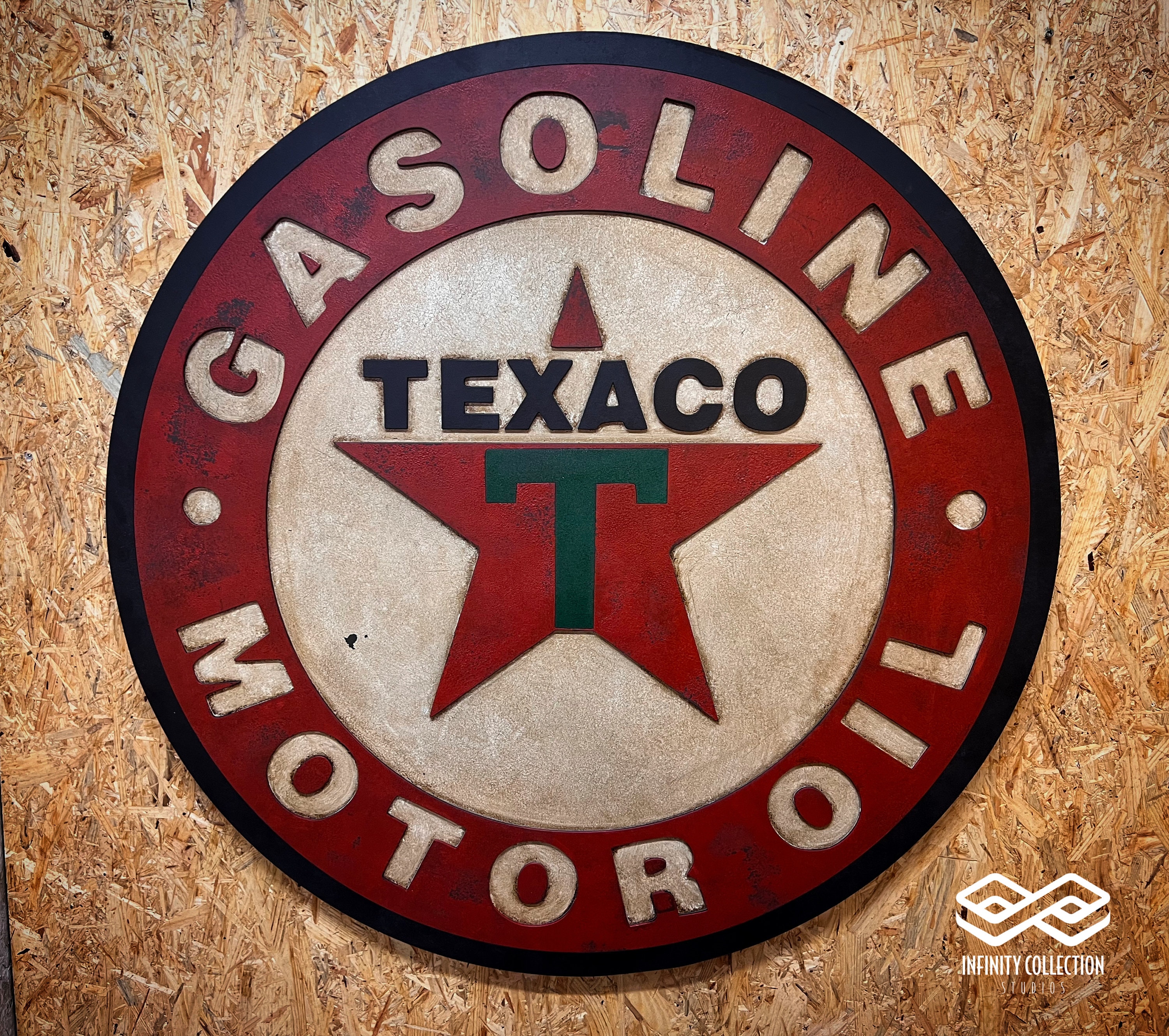 Insigne Nominatif Employé TEXACO Original Années 1950 - Émaillé - Occasion