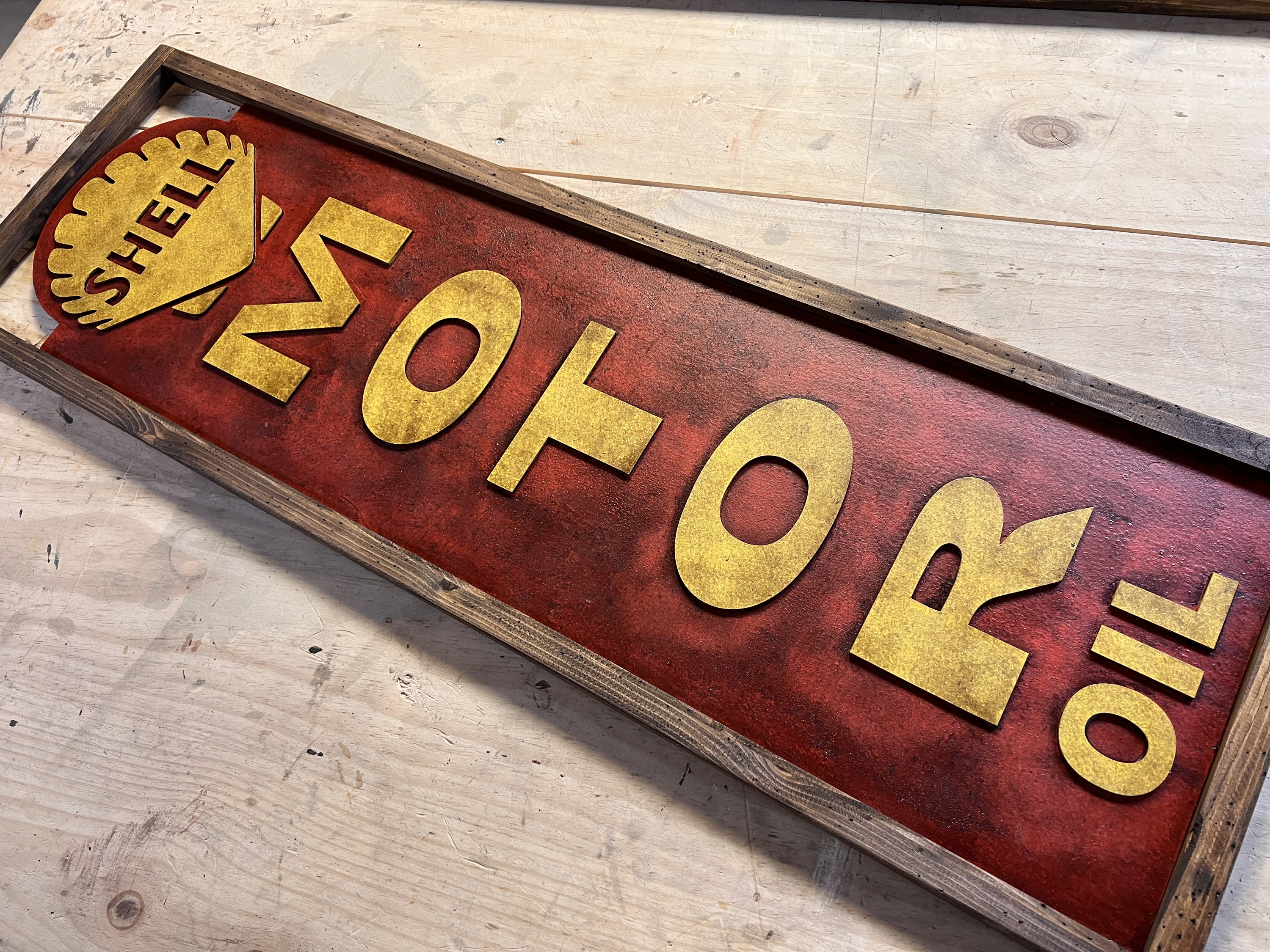 その他 Vintage Shell Oil l Sign Vintage Shell Motor Oil Sign - Etsy