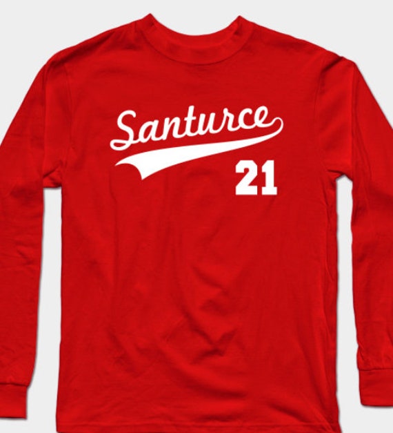 Santurce 21 Roberto Clemente Puerto Long Sleeve Tshirt Red With