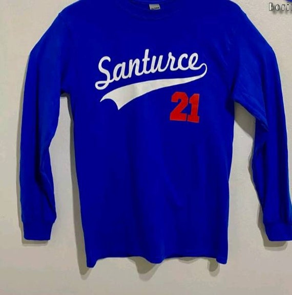 Santurce 21 Roberto Clemente Puerto Long Sleeve Tshirt Blue 