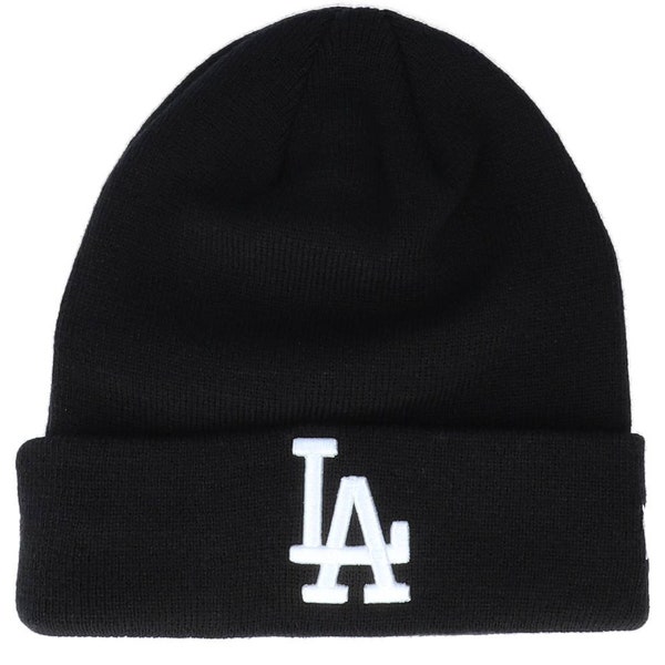 Los Angeles black embroidered beanie LA inspired beanie embroidered winter skull cap embroidered beanie sports fan embroidered gift