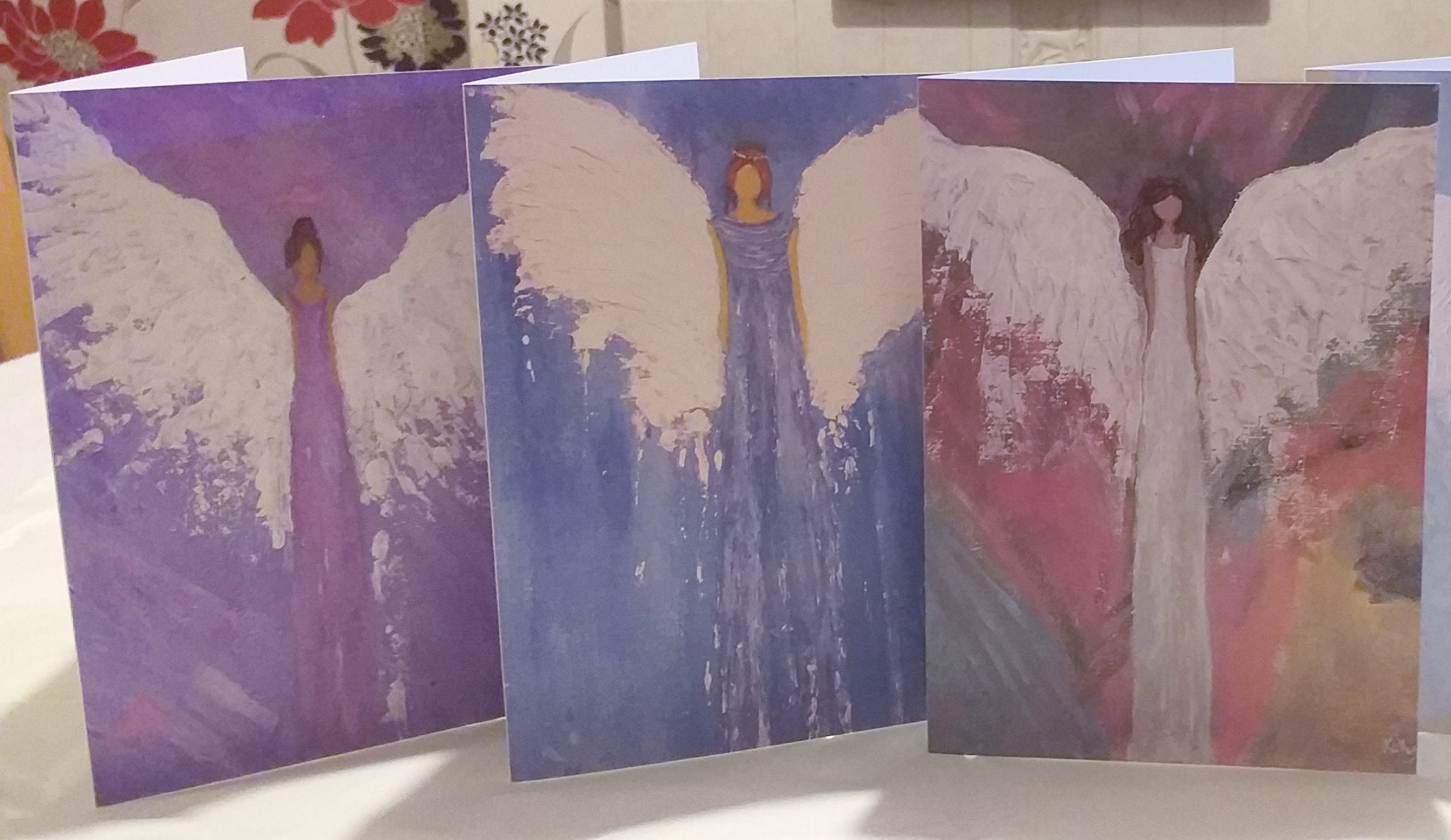 3 Assorted Angel greeting cards Christmas Cards Birthday | Etsy