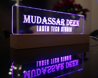 Personalized Illuminated Desk Name Plate: Elevate Your Workspace in Style!