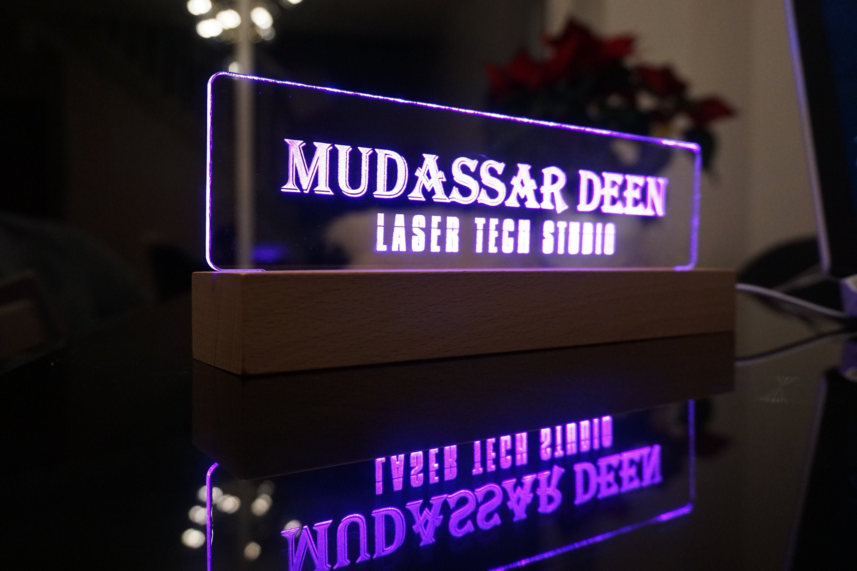 Personalised Desk Name Plate Light Multi Colour Changing With Etsy