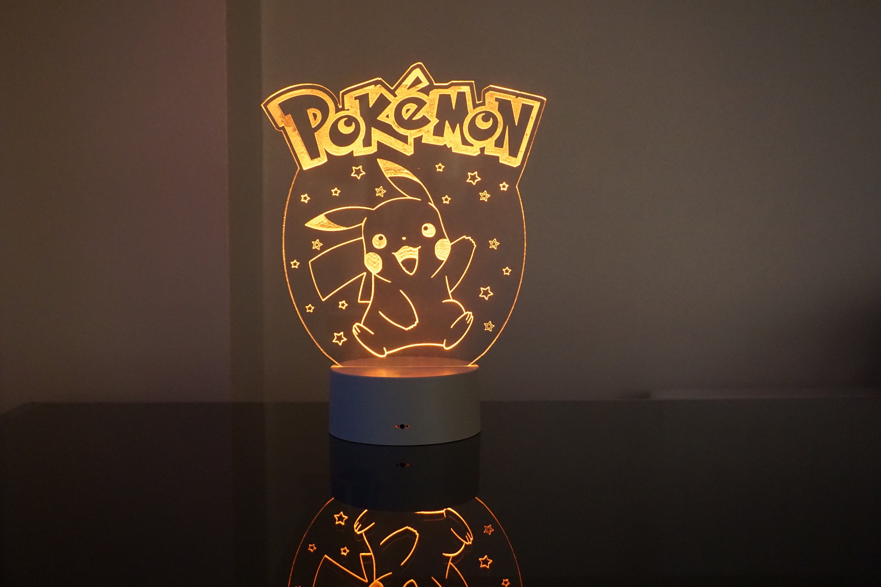 Personalised Pikachu Pokemon Night Lamp Multi Coloured USB Etsy