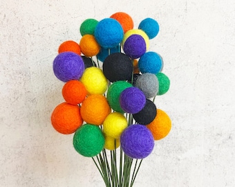 Festival Garden Felt Flower Bouquet | Wool Felt Ball Flowers | Handmade Table Decor | Boho Bouquet