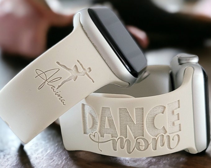 Personalized Watch Band for Apple, Fitbit, Samsung DANCE MOM Engraved Silicone Sports Band