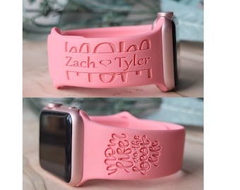 Correa de reloj de silicona personalizada para mamá, grabada con láser