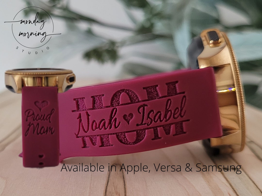 Engraved Watch Band PROUD MOM for Apple, Fitbit, Samsung Etsy