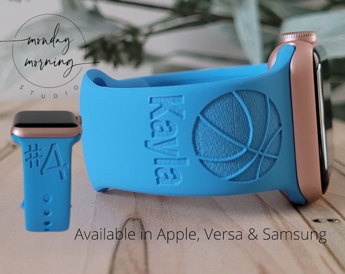 Engraved Watch Band BASKETBALL for Apple, Fitbit, Samsung