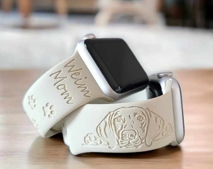 Engraved Watch Band CHOOSE your own DOG BREED for Apple, Fitbit, Samsung