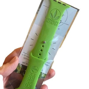HERBAL LIFE, Silicone Watch Band Laser Engraved, Apple Watch, 20mm, Amazfit, Garmin, Gizmo, Samsung Compatible