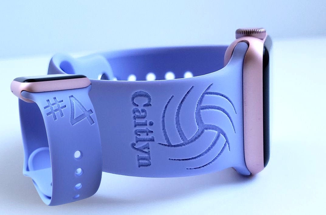 VOLLEYBALL Engraved Apple Watch Band Personalized Silicone