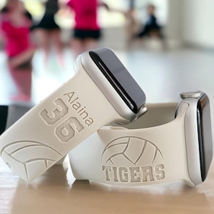 VOLLEYBALL, JERSEY, Silikonarmband, Laser graviert, Apple Watch, 20 mm, Amazfit, Samsung, Kompatibel mit Gizmo, Amazfit