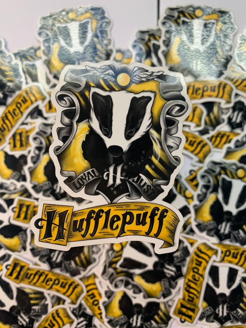 Harry Potter Stickers Hufflepuff Waterproof Sticker Harry Etsy
