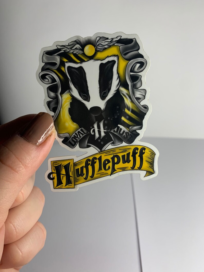 Harry Potter Stickers Hufflepuff Waterproof Sticker Harry Etsy