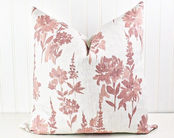 blush floral pillow