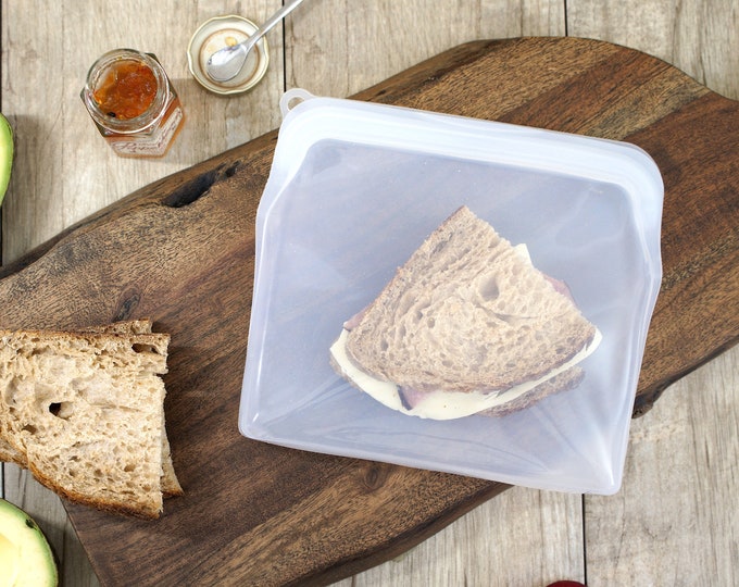 Reusable Silicone Food Storage Sandwich Bag Size 7" Tall (45 oz.)