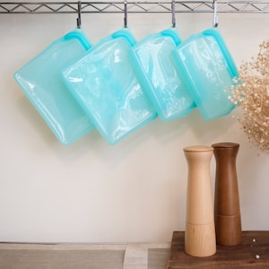 SET of Reusable Silicone Food Storage Bag, Zero Waste Food Storage Bag, Reusable Food Storage Set, Silicone Storage Bag | Silicone Bag Set