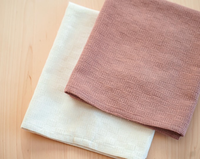 Handwoven Texture Warm Taupe Weave Kitchen Towels (Set of 2)