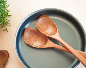 Wooden Right-Handed Corner Spoon Utensil, Wooden Corner Spoon Utensil, Handmade Corner Spoon Cooking Utensil