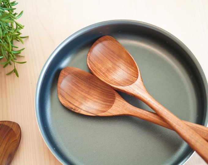 Wooden Right-Handed Corner Spoon Utensil, Wooden Corner Spoon Utensil, Handmade Corner Spoon Cooking Utensil