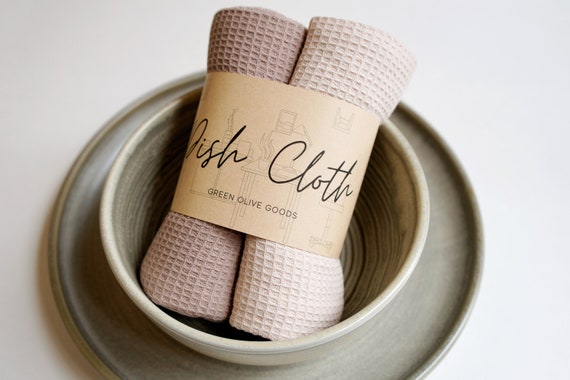 Organic Cotton Waffle Dish Cloth Set Tea Towels Hand Towels