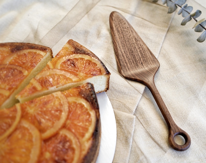 Handmade Black Walnut Wood Pie Server
