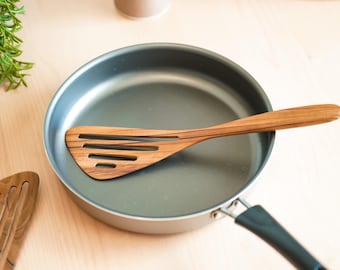 Wooden Slotted Fish Turner Spatula, Slotted Fish Turner Cooking Utensil,