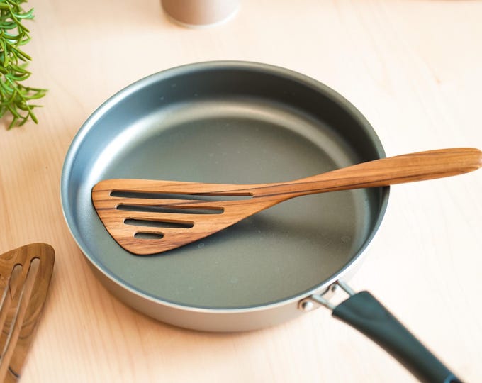 Wooden Slotted Fish Turner Spatula, Slotted Fish Turner Cooking Utensil,