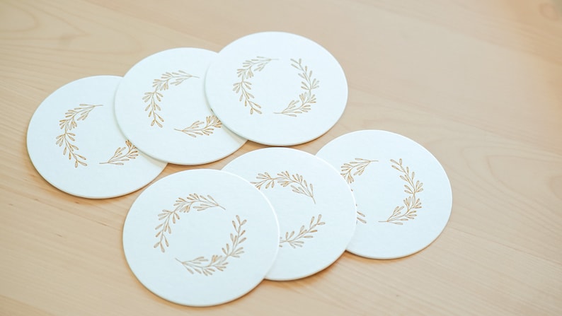 Botanical Letterpress Paper Coaster Set - Thumbnail 2