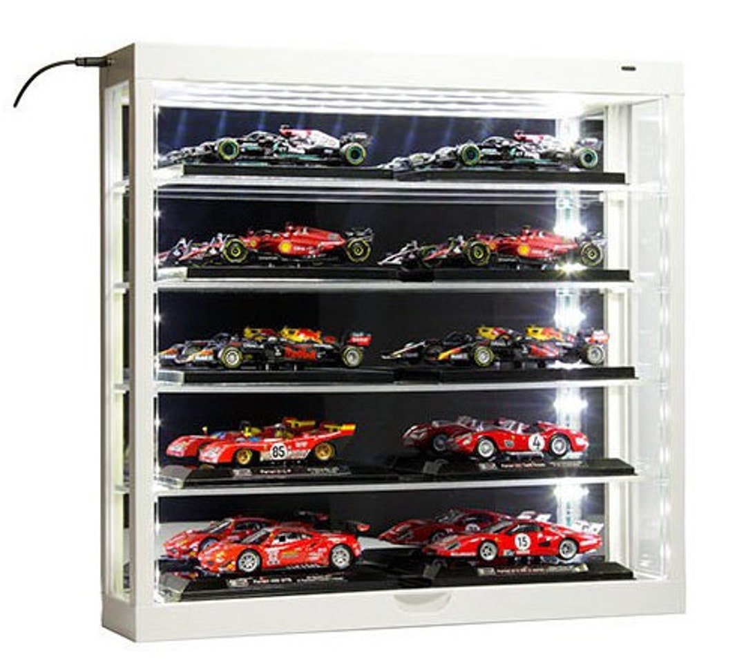 Vitrine murale modèle acrylique pour voitures miniatures à l'échelle 1:43 -  4 étagères