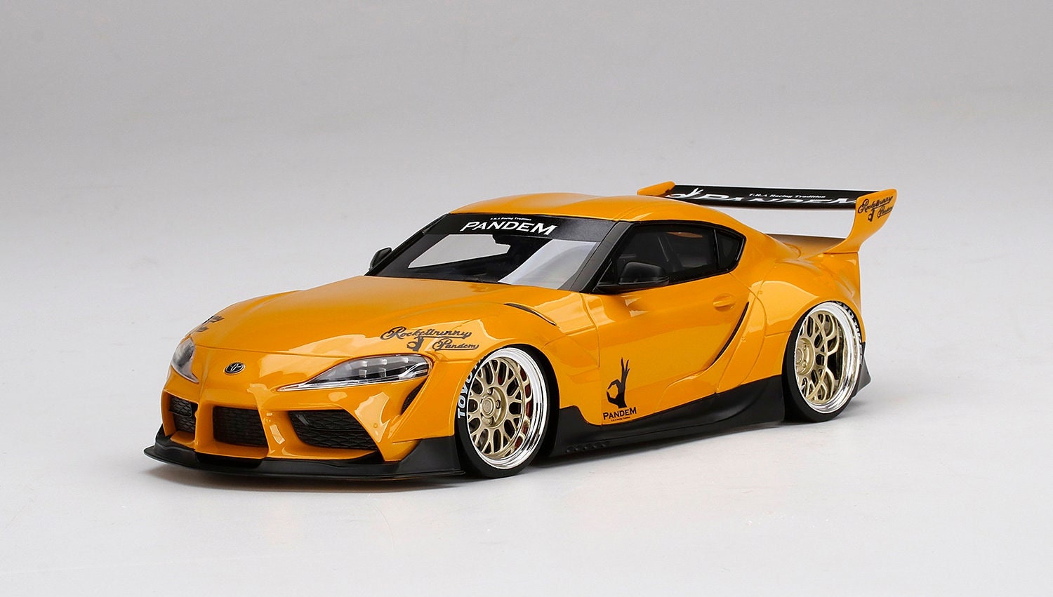 Toyota Pandem GR Supra V1.0 Yellow With Graphics Diecast Model Car 