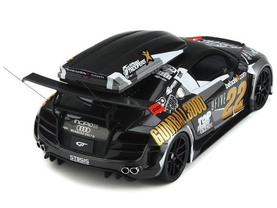 Audi R8 22 Gumball 3000 Rally Car with Ski Box Diecast Model Car 1