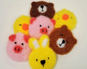 100% Handmade Dish Scrubber Crochet Animal Design Dishwash Scrubbies