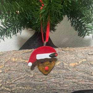 Fused Glass Bear Ornament