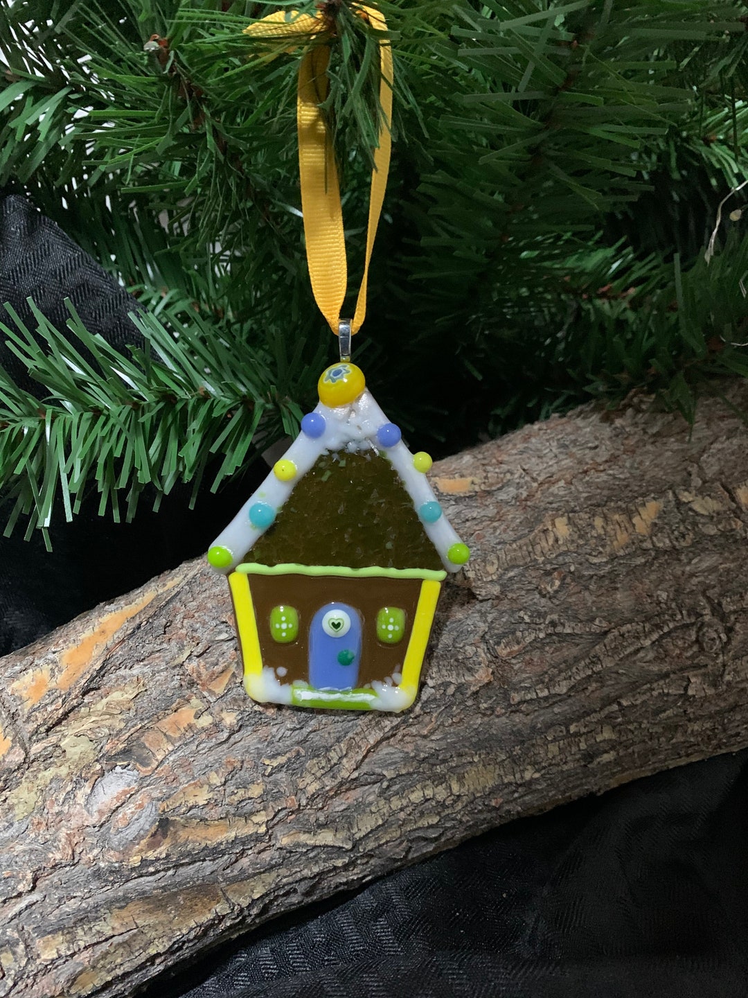 Fused Glass Gingerbread House Etsy