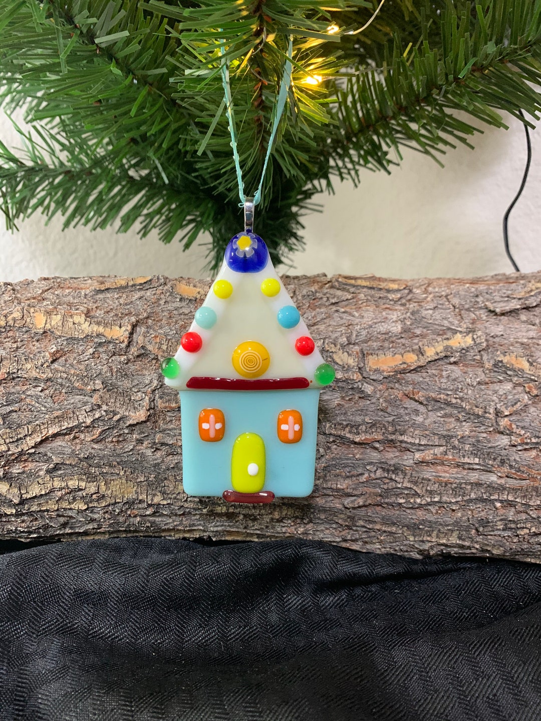 Fused Glass Gingerbread House Etsy