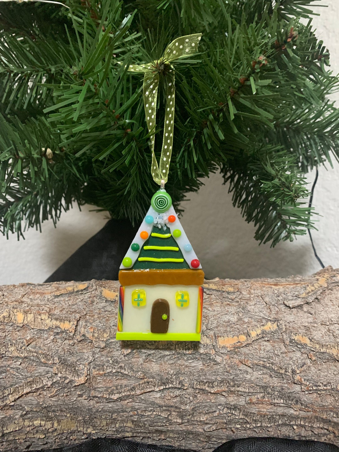 Fused Glass Gingerbread House Etsy
