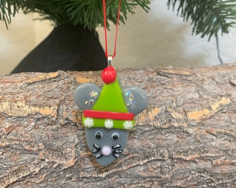 Fused Glass Christmas Mouse