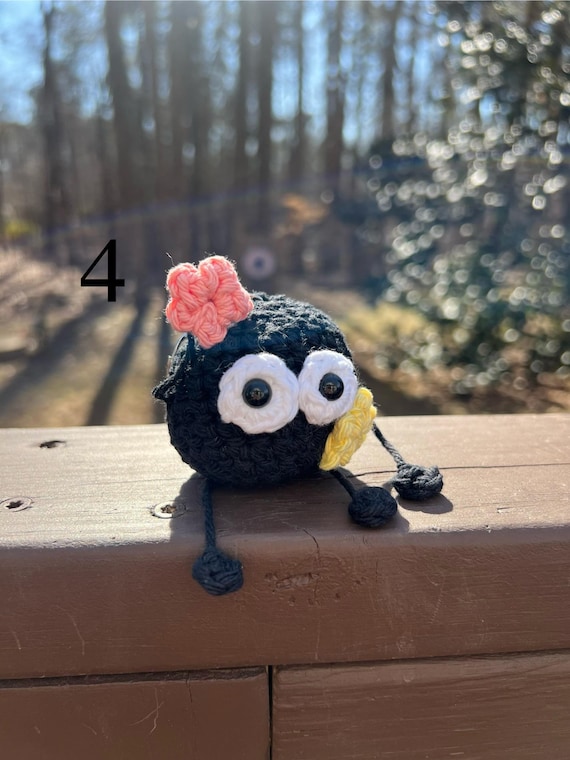 Doro studio うさぎ黒リボン2点セット スクイーズ Crochet Soot Sprite Studio Ghibli Keychain - Etsy