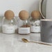 Set of 3 Cork Ball Glass Jars 500 ML | Tea Coffee Sugar Pantry Waterproof Label | Kitchen Food Storage | Homeware | Eco Friendly 