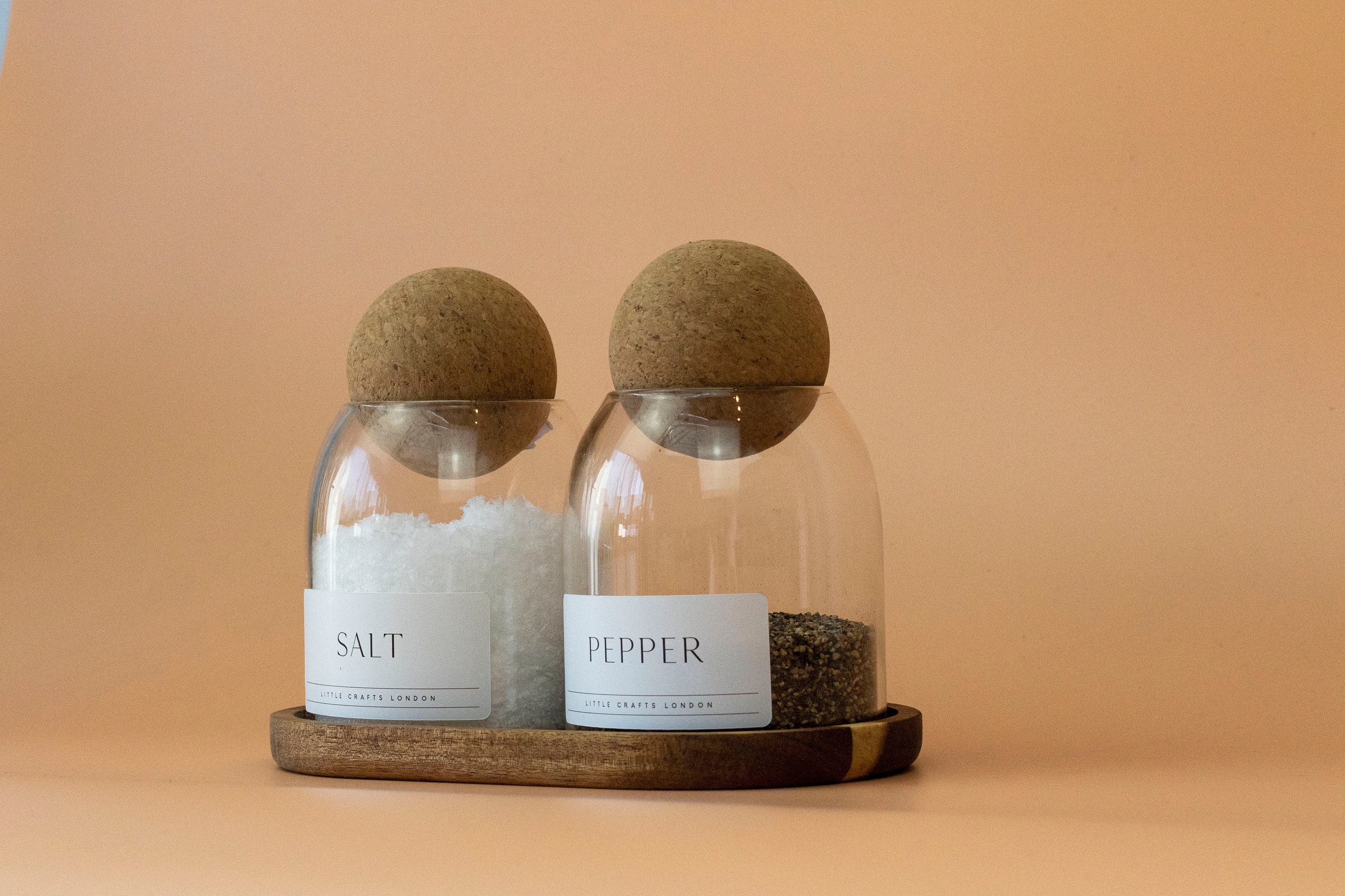 Set of 2 Cork Ball Glass Jars 500 ML Salt Pepper Pantry Etsy UK