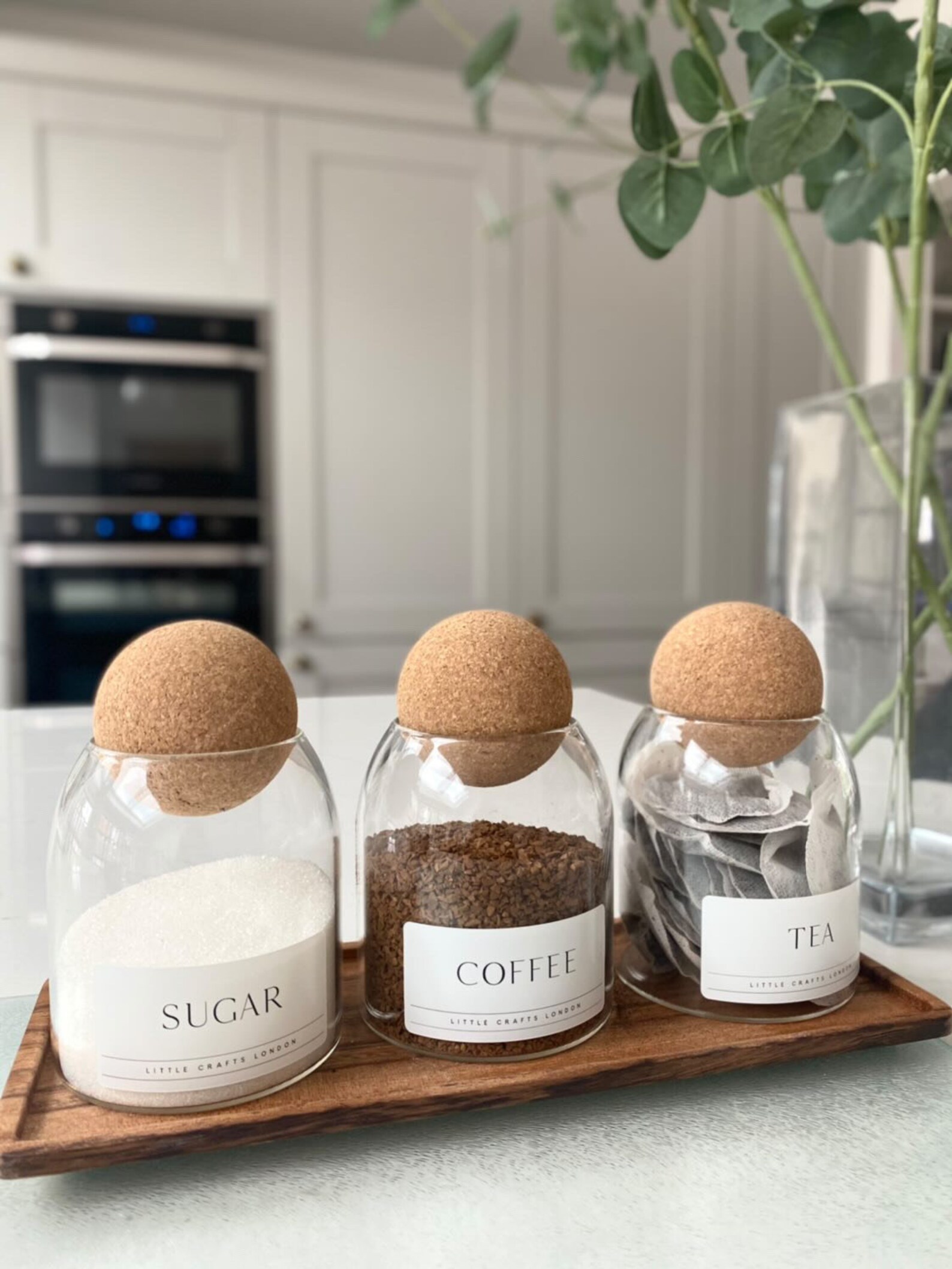 Set of 3 Cork Ball Glass Jars 500 ML Tea Coffee Sugar Pantry Etsy UK