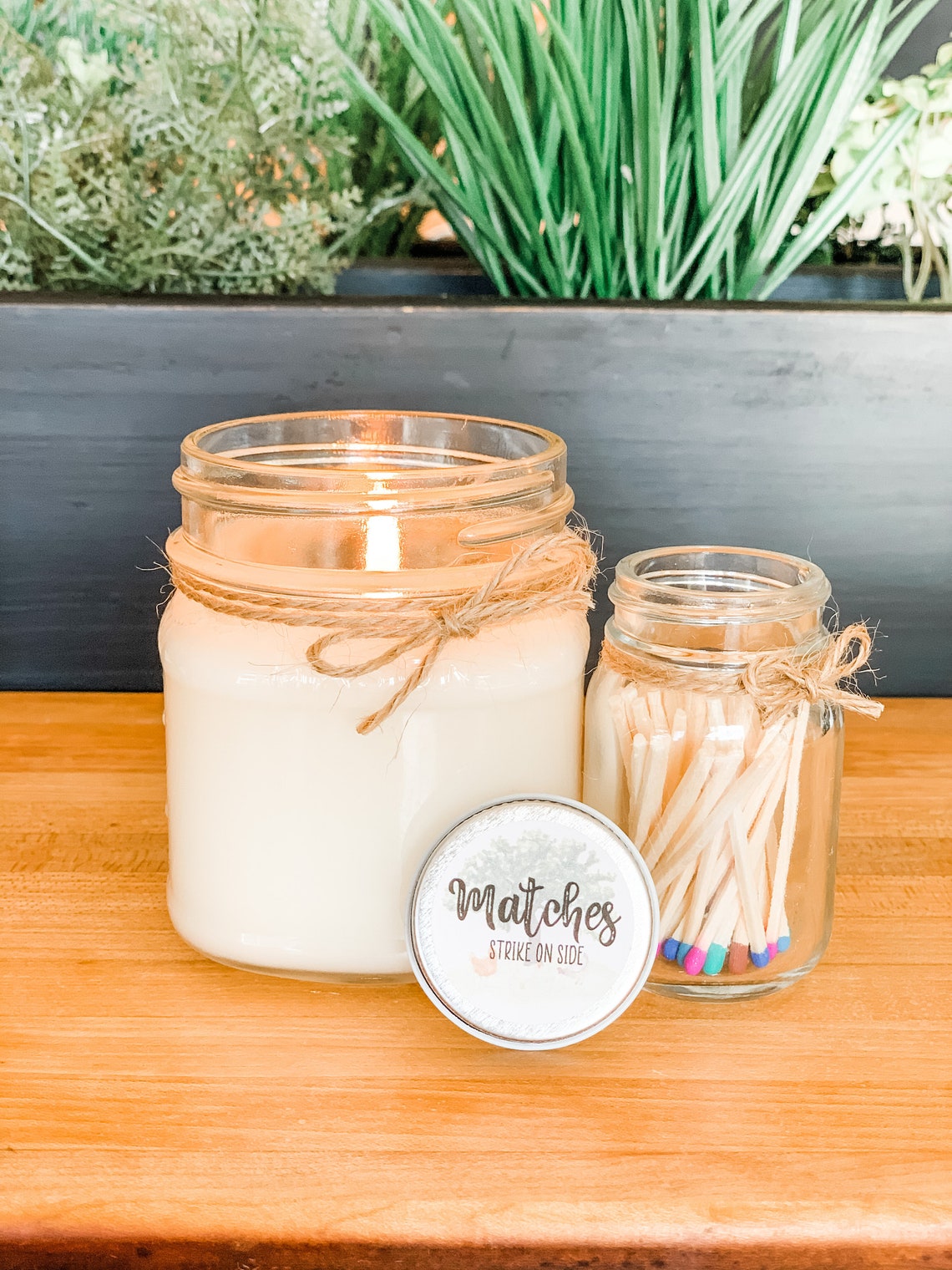 Candle Matchstick Jar Set 8 Oz All Natural Soy Candle Etsy Singapore