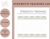 Weight Lifting Tracker, Strength Training Log, Lifting Tracker for Weight Loss | Printable or Digital Fitness Planner | US Letter
