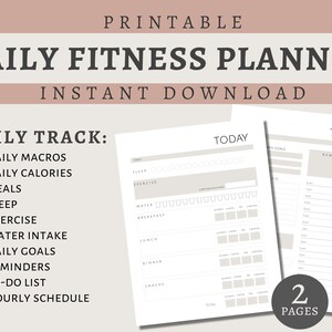 Daily Macro & Calorie Tracker | Digital or Printable | Meal Planner, Water Tracker | Weight Loss | Daily Fitness Planner | US Letter